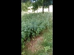 Jerking my uncut cock in public