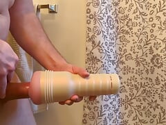 Huge cum explosion from fleshlight edging