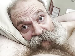 Daddy Bear Nurses Cock, Gets Cumstache Reward