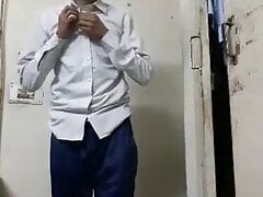 Slave gets undressed for his master