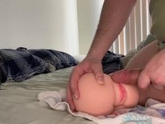 Fucking toy pussy, average body, big dick bareback