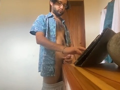 Enjoying and emptying in an Airbnb with a great view