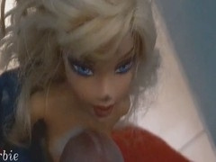 Sexy blonde in mall bathroom