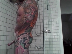 Tattooed Muscle dad shower