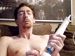 First time using Hitachi wand on my dick on camera