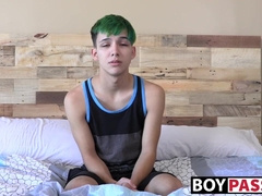 After interview Cole Patrick jerks his big dick for you