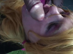 UK TV Alexis Bane sucks cock and takes cum facial