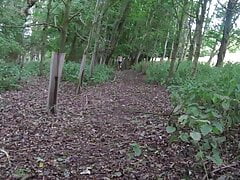 wearing very baggy underwear outdoors in the woods to naked