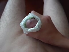 Cumming on the used Sanitary pad