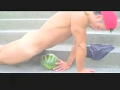 Self suck and fruit fuck