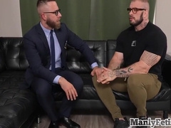 Mesmerized Muscled And Tattooed Hunk Barebacked By Counselor 8 Min With Gay Porn