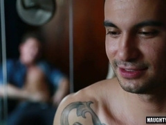 Stiffy Queer Spin Flop takes a massive dick and a hot load in her mouth