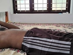 Young guy gets off solo with a close-up of his climax