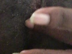Fingering my wet black ass