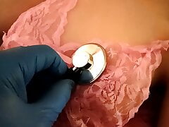 the doctor takes care of her silicone doll