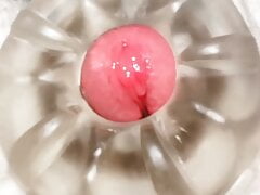 Slowmo fucking Fleshlight Quickshot from up-close ended with a cumshot