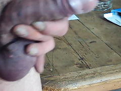 Beating my cock with a shovel