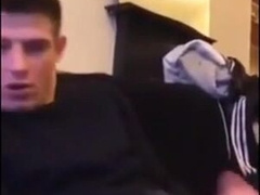 Super-Cute fellow jacks his large man rod off