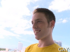 Gay cuties squeeze their dicks to the max in this hot ass play