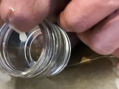 Pissing cum to drian balls by cumpusher
