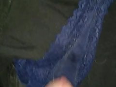 Tribute to step daughter's blue thong and bed time pantied