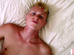 Young blonde teen takes his punishment from older gay daddy