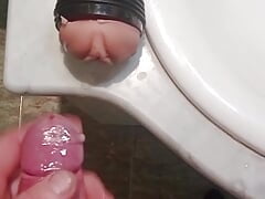Close-up fleshlight fucking
