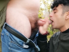 Dad needs rest during our journey - So he gets blow-job behind the rest stop