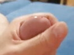 Insane cumshot with long dick on bed