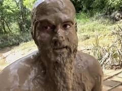 Hairy teddy Takenga Paru shows off his huge dick while getting off