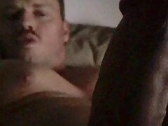 Cock tease in bed late at night