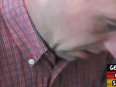 German greedy bottoms fucked and jizzed in homemade 3some