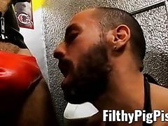 Homosexual freak craves for piss in his filthy little mouth