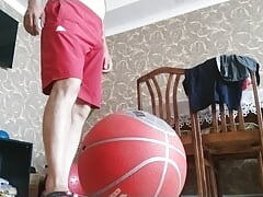 Masturbation with the help of a ball