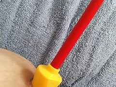 Anal toying and big cum
