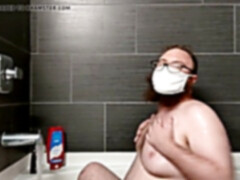 stroking in the bathroom