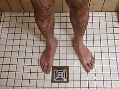 cumming in the shower at the campsite