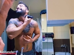 Muscular, gay love, big cock blowjobs