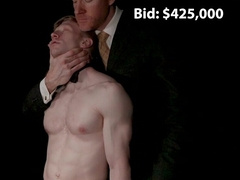 Steamy blonde boy gets shared by two elegant men with very stiff cocks