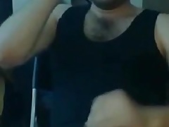 Very handsome turkish dude stroking while talks on phone