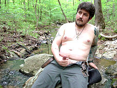 Wank, naked public, outdoor masturbation