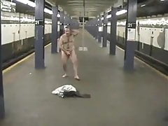 Slave Dave naked on the Subway