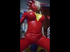 latex dragon wanking