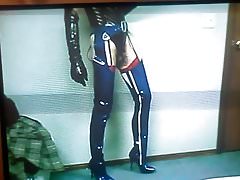 Blue chap boots