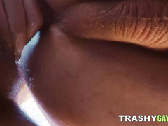 Muscled guy Masyn Thornes lets a cutie shave his unshaved hole leading to booty fucki