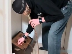 Carl Alexander enjoys the blowjob machine and eats his cum for the 1st time!