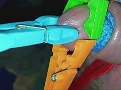 Penis clothespins torture