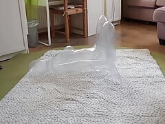 Clear Sexdolldoll Fuck with a  Vibrator  and finish with a Hump Masturbation