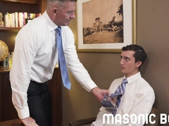 MasonicBoys Supah nice Sage Roux barebacked by two super-hot suited DILFs