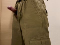 Wear cargo pants and secretly masturbate in the toilet. ejaculation while playing with nipples.